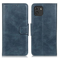 Handytasche Stand Schutzhülle Flip Leder Hülle M09L für Samsung Galaxy A03 Blau