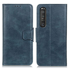 Handytasche Stand Schutzhülle Flip Leder Hülle M09L für Sony Xperia 1 III Blau