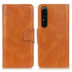 Handytasche Stand Schutzhülle Flip Leder Hülle M09L für Sony Xperia 1 IV Braun