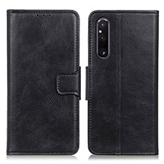 Handytasche Stand Schutzhülle Flip Leder Hülle M09L für Sony Xperia 1 V Schwarz