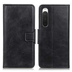 Handytasche Stand Schutzhülle Flip Leder Hülle M09L für Sony Xperia 10 IV Schwarz