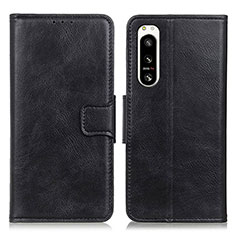 Handytasche Stand Schutzhülle Flip Leder Hülle M09L für Sony Xperia 5 IV Schwarz