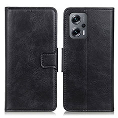 Handytasche Stand Schutzhülle Flip Leder Hülle M09L für Xiaomi Poco X4 GT 5G Schwarz