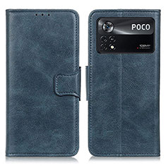 Handytasche Stand Schutzhülle Flip Leder Hülle M09L für Xiaomi Poco X4 Pro 5G Blau
