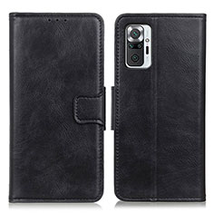 Handytasche Stand Schutzhülle Flip Leder Hülle M09L für Xiaomi Redmi Note 10 Pro 4G Schwarz