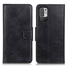 Handytasche Stand Schutzhülle Flip Leder Hülle M09L für Xiaomi Redmi Note 10T 5G Schwarz