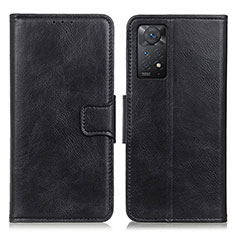 Handytasche Stand Schutzhülle Flip Leder Hülle M09L für Xiaomi Redmi Note 11 Pro 4G Schwarz