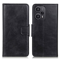 Handytasche Stand Schutzhülle Flip Leder Hülle M09L für Xiaomi Redmi Note 12 Turbo 5G Schwarz