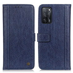 Handytasche Stand Schutzhülle Flip Leder Hülle M10L für Oppo A53s 5G Blau