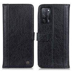 Handytasche Stand Schutzhülle Flip Leder Hülle M10L für Oppo A53s 5G Schwarz