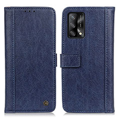 Handytasche Stand Schutzhülle Flip Leder Hülle M10L für Oppo A74 4G Blau