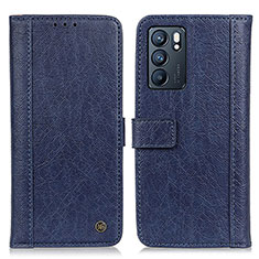 Handytasche Stand Schutzhülle Flip Leder Hülle M10L für Oppo Reno6 5G Blau