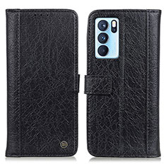 Handytasche Stand Schutzhülle Flip Leder Hülle M10L für Oppo Reno6 Pro 5G India Schwarz