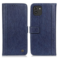 Handytasche Stand Schutzhülle Flip Leder Hülle M10L für Samsung Galaxy A03 Blau