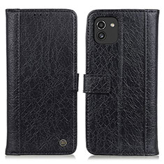 Handytasche Stand Schutzhülle Flip Leder Hülle M10L für Samsung Galaxy A03 Schwarz