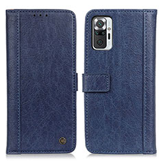 Handytasche Stand Schutzhülle Flip Leder Hülle M10L für Xiaomi Redmi Note 10 Pro 4G Blau