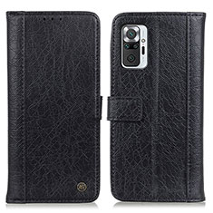 Handytasche Stand Schutzhülle Flip Leder Hülle M10L für Xiaomi Redmi Note 10 Pro 4G Schwarz