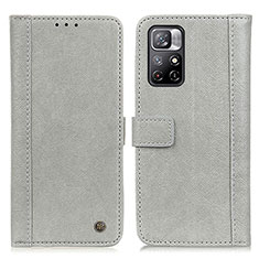 Handytasche Stand Schutzhülle Flip Leder Hülle M10L für Xiaomi Redmi Note 11T 5G Grau