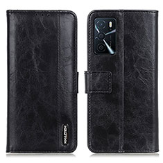 Handytasche Stand Schutzhülle Flip Leder Hülle M11L für Oppo A16s Schwarz