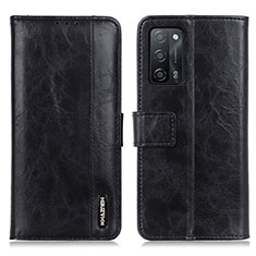 Handytasche Stand Schutzhülle Flip Leder Hülle M11L für Oppo A53s 5G Schwarz