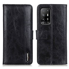 Handytasche Stand Schutzhülle Flip Leder Hülle M11L für Oppo A94 5G Schwarz