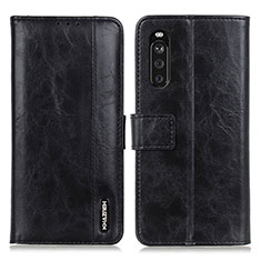 Handytasche Stand Schutzhülle Flip Leder Hülle M11L für Sony Xperia 10 III Lite Schwarz