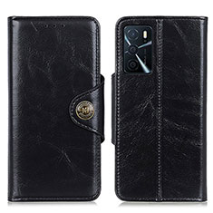 Handytasche Stand Schutzhülle Flip Leder Hülle M12L für Oppo A16 Schwarz