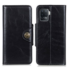 Handytasche Stand Schutzhülle Flip Leder Hülle M12L für Oppo F19 Pro Schwarz