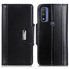 Handytasche Stand Schutzhülle Flip Leder Hülle M13L für Motorola Moto G Pure Schwarz