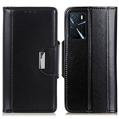 Handytasche Stand Schutzhülle Flip Leder Hülle M13L für Oppo A16s Schwarz