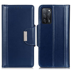 Handytasche Stand Schutzhülle Flip Leder Hülle M13L für Oppo A53s 5G Blau