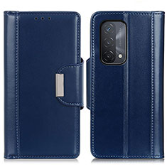 Handytasche Stand Schutzhülle Flip Leder Hülle M13L für Oppo A54 5G Blau