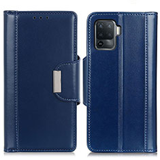 Handytasche Stand Schutzhülle Flip Leder Hülle M13L für Oppo Reno5 F Blau