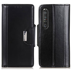 Handytasche Stand Schutzhülle Flip Leder Hülle M13L für Sony Xperia 1 III Schwarz