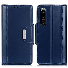 Handytasche Stand Schutzhülle Flip Leder Hülle M13L für Sony Xperia 5 III Blau