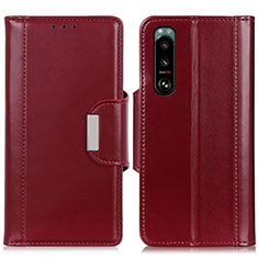 Handytasche Stand Schutzhülle Flip Leder Hülle M13L für Sony Xperia 5 III Rot