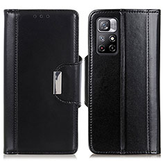 Handytasche Stand Schutzhülle Flip Leder Hülle M13L für Xiaomi Poco M4 Pro 5G Schwarz