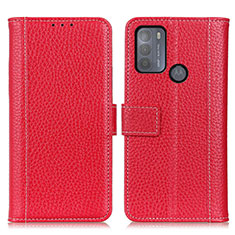 Handytasche Stand Schutzhülle Flip Leder Hülle M14L für Motorola Moto G50 Rot