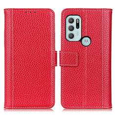 Handytasche Stand Schutzhülle Flip Leder Hülle M14L für Motorola Moto G60s Rot