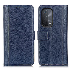 Handytasche Stand Schutzhülle Flip Leder Hülle M14L für Oppo A54 5G Blau