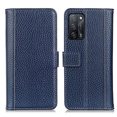 Handytasche Stand Schutzhülle Flip Leder Hülle M14L für Oppo A56 5G Blau