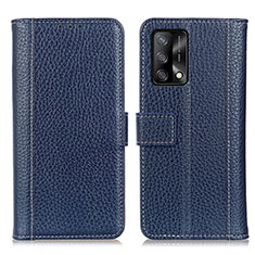 Handytasche Stand Schutzhülle Flip Leder Hülle M14L für Oppo A74 4G Blau