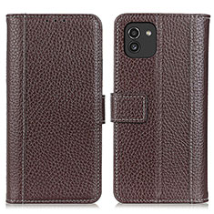 Handytasche Stand Schutzhülle Flip Leder Hülle M14L für Samsung Galaxy A03 Braun