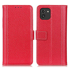 Handytasche Stand Schutzhülle Flip Leder Hülle M14L für Samsung Galaxy A03 Rot