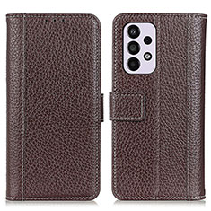 Handytasche Stand Schutzhülle Flip Leder Hülle M14L für Samsung Galaxy A33 5G Braun