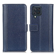 Handytasche Stand Schutzhülle Flip Leder Hülle M14L für Samsung Galaxy M32 4G Blau