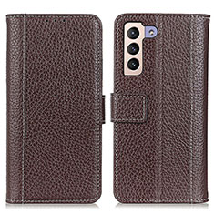 Handytasche Stand Schutzhülle Flip Leder Hülle M14L für Samsung Galaxy S21 Plus 5G Braun