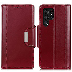 Handytasche Stand Schutzhülle Flip Leder Hülle M14L für Samsung Galaxy S21 Ultra 5G Rot