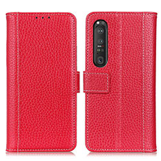 Handytasche Stand Schutzhülle Flip Leder Hülle M14L für Sony Xperia 1 III Rot