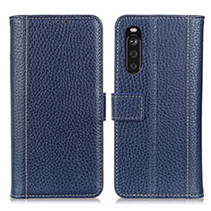 Handytasche Stand Schutzhülle Flip Leder Hülle M14L für Sony Xperia 10 III Blau